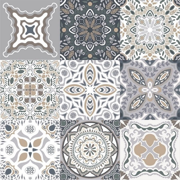 9 dekoratīvo sienas uzlīmju komplekts Ambiance Orfeo, 10 x 10 cm-image-2