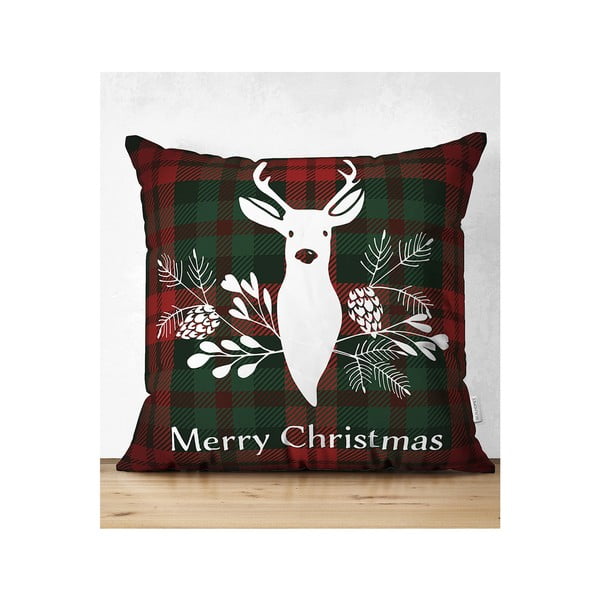 4 Ziemassvētku spilvendrānu un galdauta komplekts Minimalist Cushion Covers Tartan Christmas-image-4