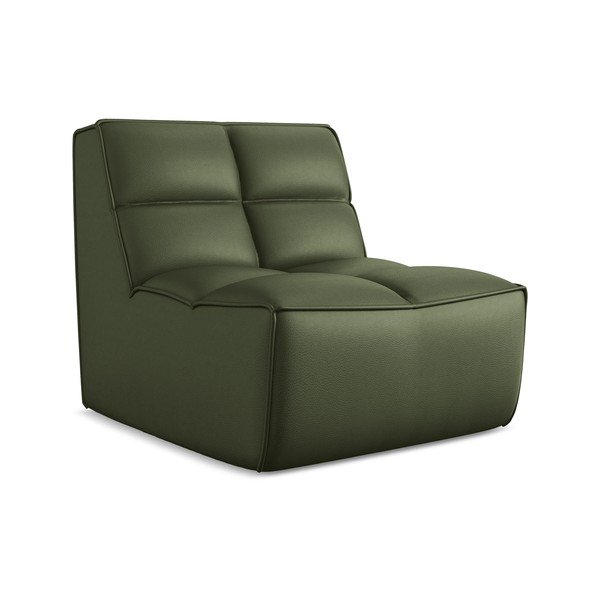 Zaļa modulārā dīvāna daļa no ādas imitācijas Kalai – Makamii-image-2