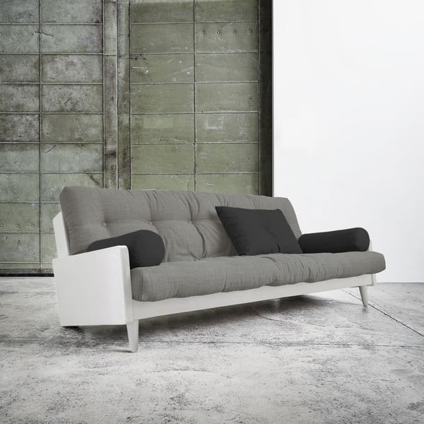Dīvāns gulta Karup India White/Granite Grey/Dark Grey