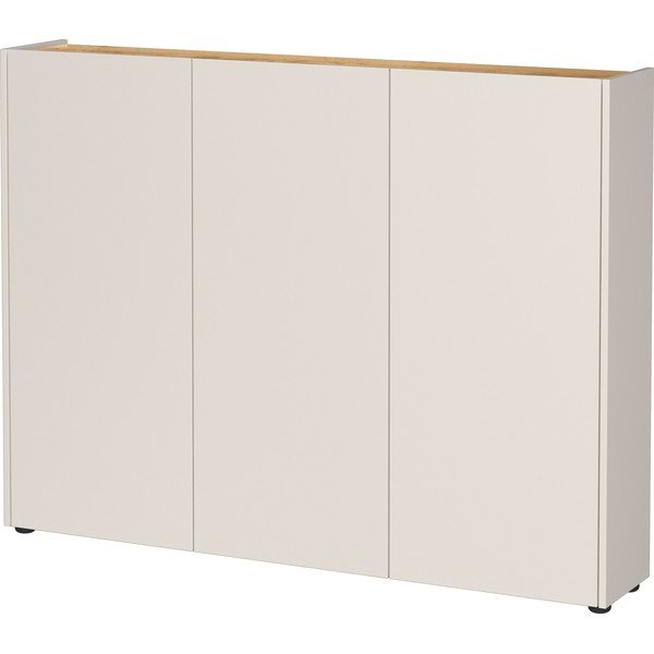 Krēmkrāsas skapītis ar ozolkoka imitāciju 138x105x25 cm Libbiano – Germania