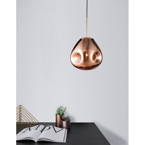 Rozā zelta krāsas stikla piekaramā lampa ø 25 cm Lava – Nova Luce-image-1