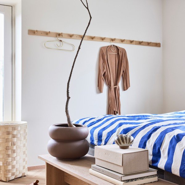 Balta/zila vienguļamā kokvilnas gultas veļa 140x200 cm Shima – OYOY Living Design-image-1