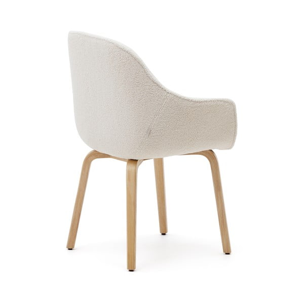 Balts polsterēts ēdamistabas krēsls Aleli – Kave Home-image-4