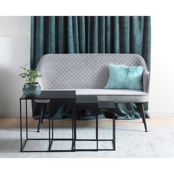 Melni metāla žurnālgaldiņi (3 gab.) 50x50 cm Pebble – Unique Furniture-image-1