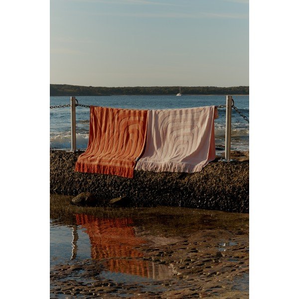 Oranžs kokvilnas pludmales dvielis Sunnylife Luxe, 160 x 90 cm-image-1