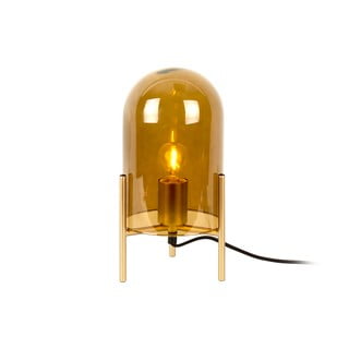 Dzeltena stikla galda lampa Leitmotiv Bell, augstums 30 cm