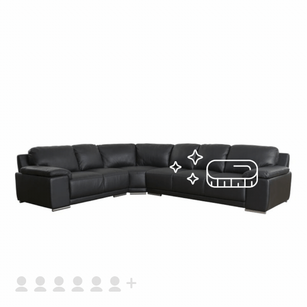 6+ sēdvietu dīvāna ar mākslīgās ādas polsterējumu tīrīšana, mitrā dziļā tīrīšana + mākslīgās ādas kopšana