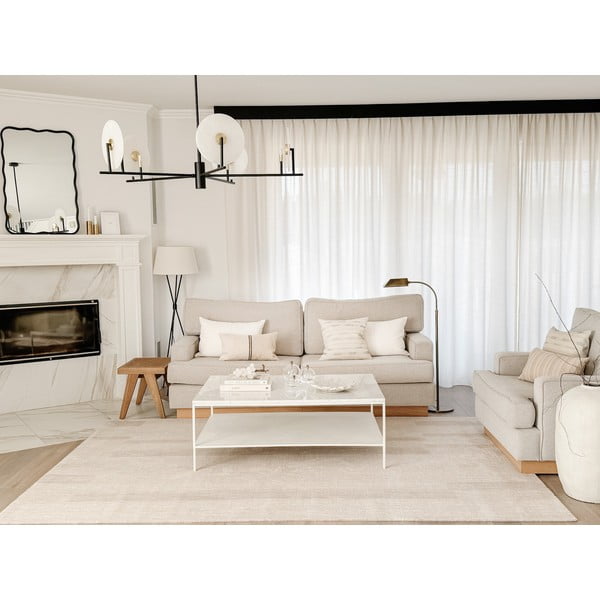 Bēšs vilnas paklājs 160x240 cm Agnus Brush Lines – Agnella-image-2