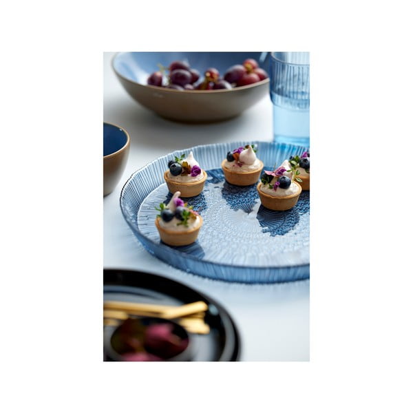 Zils stikla servēšanas šķīvis ø 30 cm Kusintha – Bitz-image-2