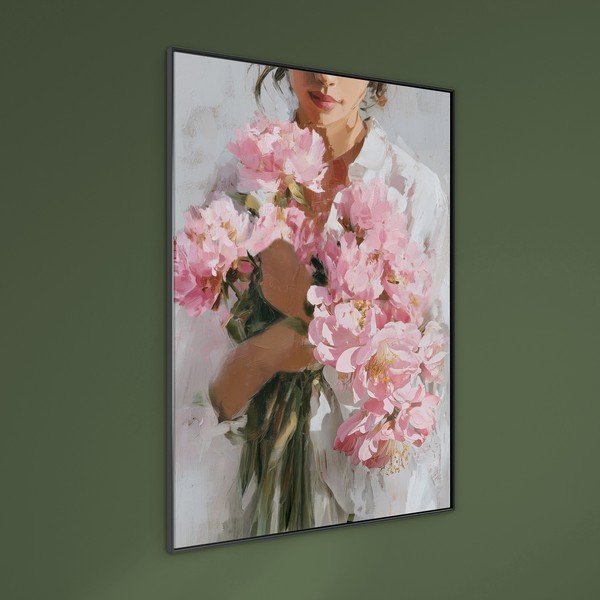 Drukāta glezna ar rāmi/uz audekla 70x100 cm Floral Embrace – Styler-image-1