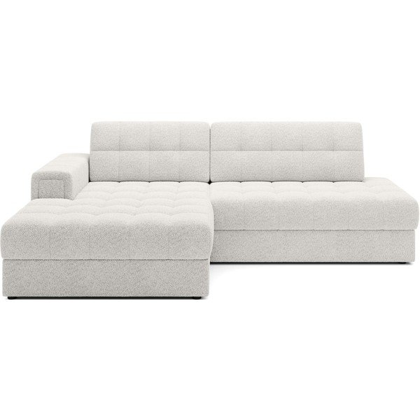 Krēmkrāsas salokāms stūra dīvāns no buklē auduma (ar kreiso stūri/ar zvilni) Blezalt – ELTAP