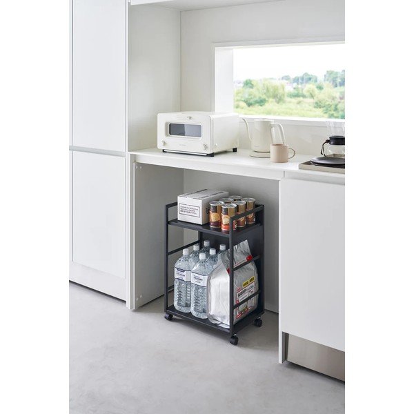 Melns metāla plaukts uz riteņiem 42x60 cm Tower – YAMAZAKI-image-3