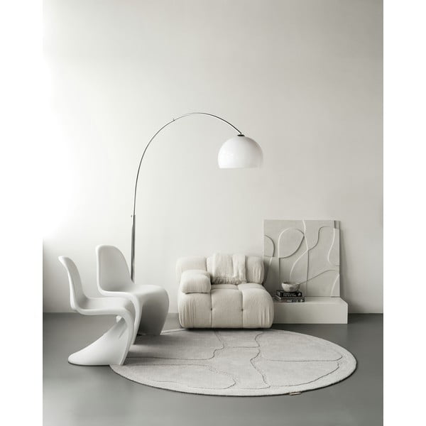 Gaiši pelēks vilnas apaļš paklājs ø 120 cm Morphic Organica – Agnella-image-4