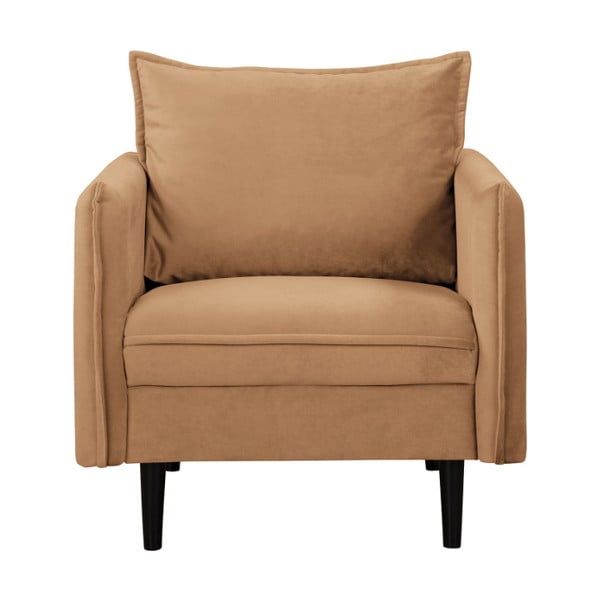 Brūns samta atpūtas krēsls Juli – Ropez-image-1