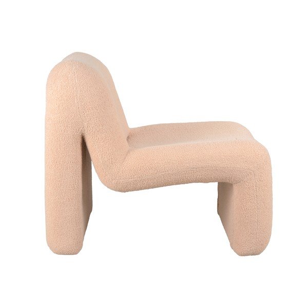 Bēšs/gaiši brūns atpūtas krēsls no buklē auduma Fuerza – Leitmotiv-image-1