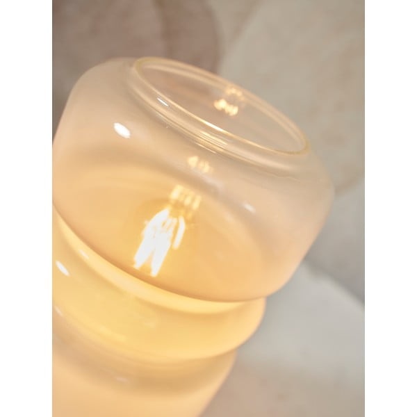 Balta galda lampa ar stikla abažūru (augstums 23 cm) Verona – it's about RoMi-image-2