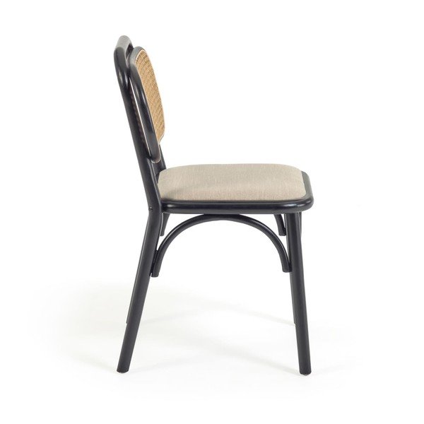 Melns/bēšs pusdienu krēsls Doriane – Kave Home-image-4