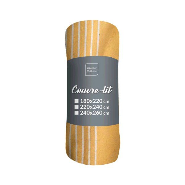 Dzeltens gultas pārklājs 220x240 cm Adele – douceur d'intérieur