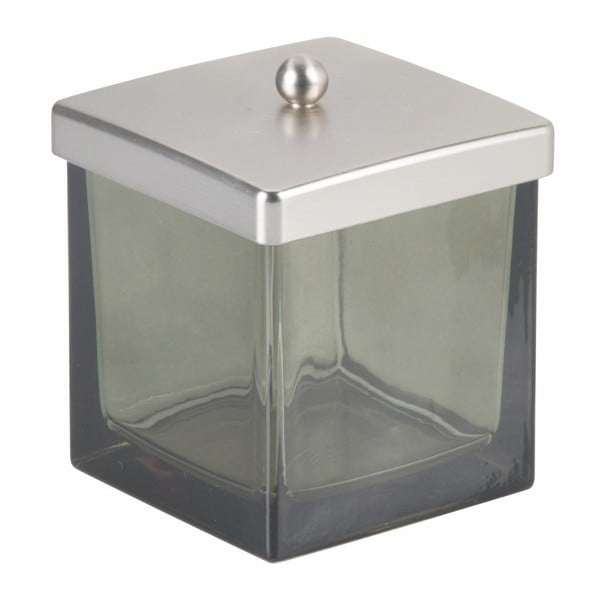 Dūmu pelēka stikla vannas istabas kaste ar vāku vates kociņiem InterDesign