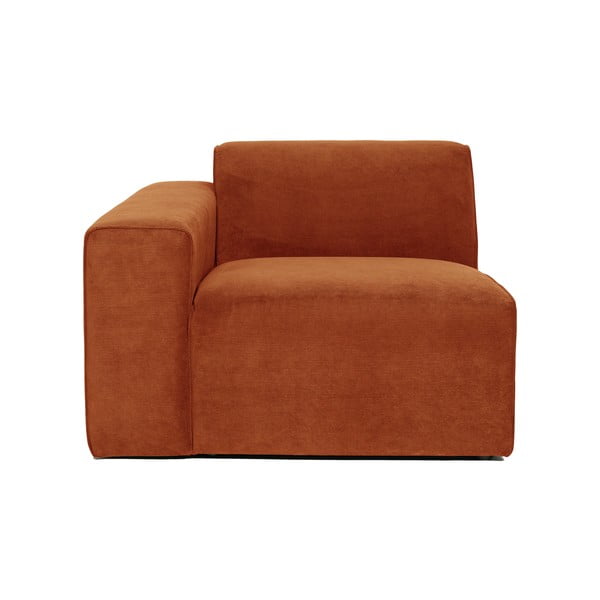 Oranžs velveta dīvāna gala modulis Scandic Sting, 101 cm, kreisais stūris