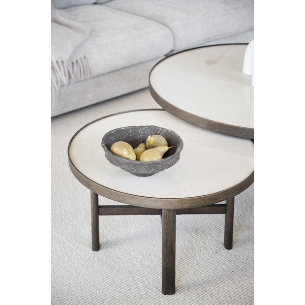 Tumši brūns apaļš žurnālgaldiņš ar keramikas virsmu 60x60 cm Marsden – Rowico-image-3