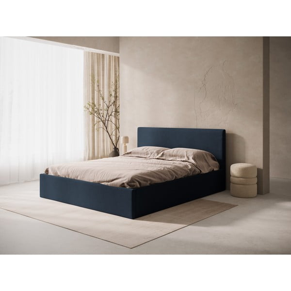 Tumši zils polsterēts gultas galvgalis 210,5x100 cm Remo – Micadoni -image-1