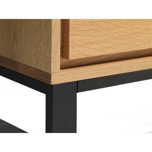 Dabīga toņa TV galdiņš ar ozolkoka imitāciju 170x55 cm Livorno – Unique Furniture-image-1