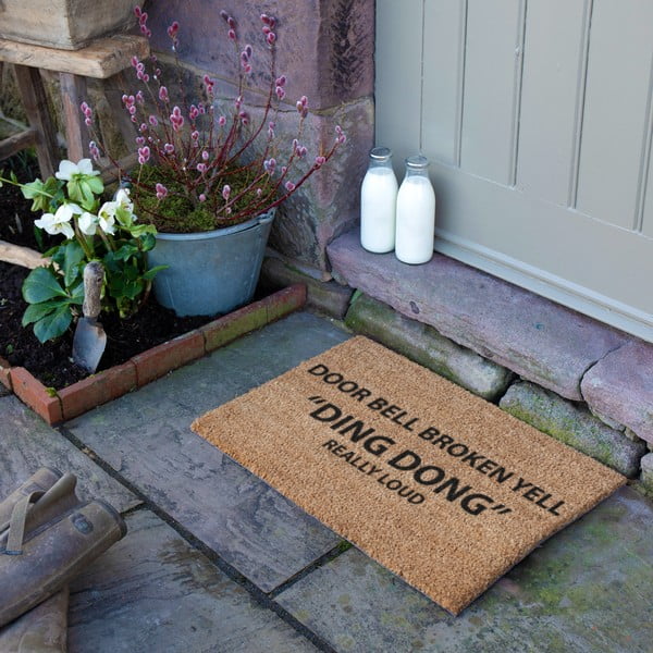 Kokosšķiedras kājslauķis 40x60 cm Yell Ding Dong – Artsy Doormats-image-3