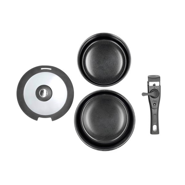 Alumīnija kastroļi ar noņemamu rokturi un nelīpošo pārklājumu (2 gab.) 2,4 l – Holm-image-2