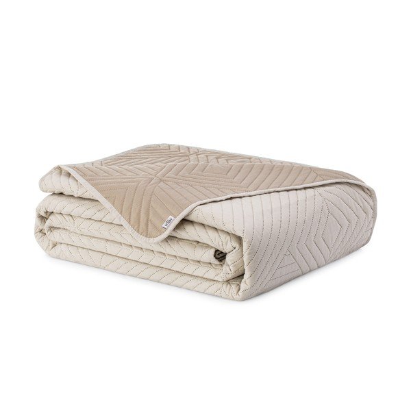 Bēšs mikrošķiedras stepēts gultas pārklājs 240x260 cm Softa – Restilo