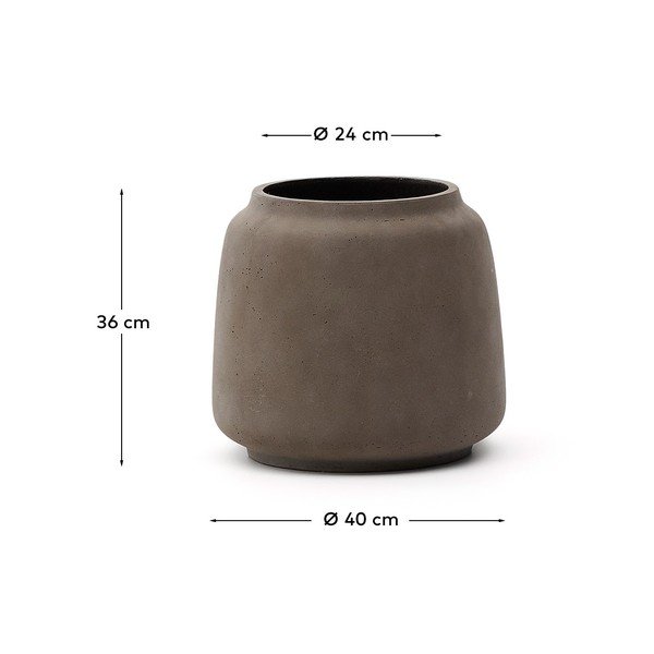 Betona puķu poda apvalks ø 40 cm Lira – Kave Home-image-4