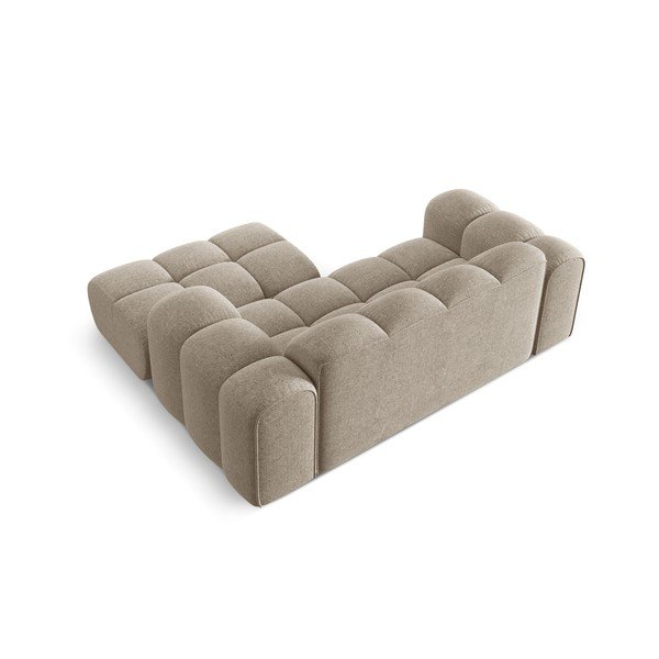 Gaiši brūns stūra dīvāns no šenila auduma (ar labo stūri/ar zvilni) Treno – Cosmopolitan Design-image-3