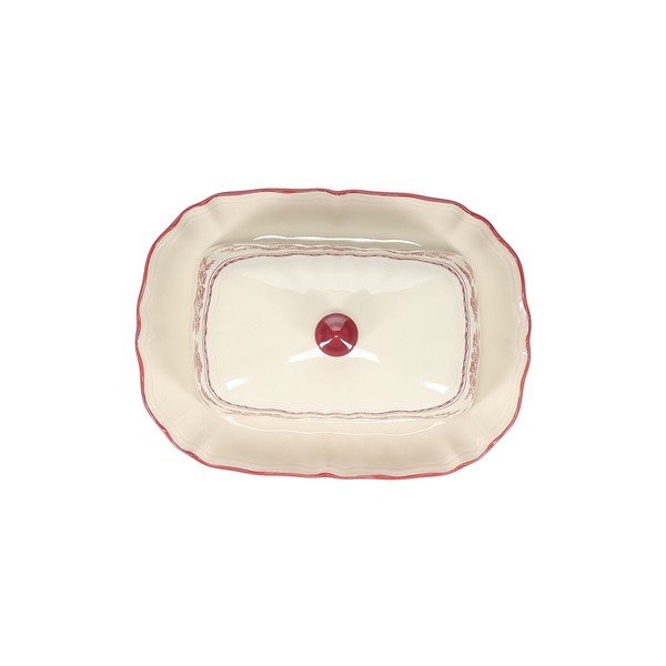 Bordo/ziloņkaula krāsas porcelāna sviesta trauks Cyril – S|P Collection-image-4