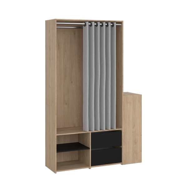 Melna/dabīga toņa priekšnama iekārta ar ozolkoka imitāciju Kit – Tvilum-image-4