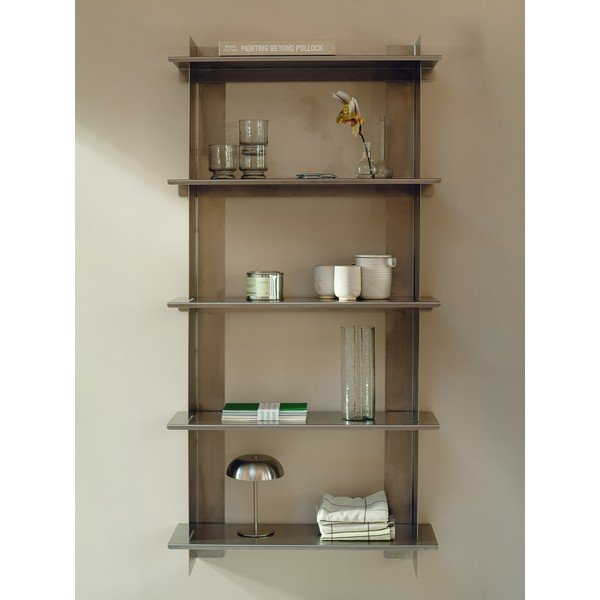 Sudraba krāsas daudzlīmeņu sienas plaukts no nerūsējošā tērauda 70 cm Tivo Shelving Unit - 5-tier – noo.ma-image-1