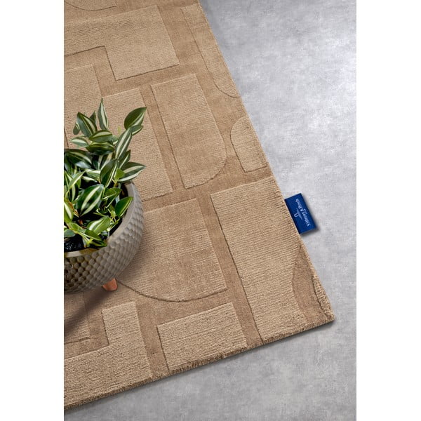 Bēšs ar rokām darināts vilnas celiņa paklājs 80x250 cm Alexis – Villeroy&Boch-image-2