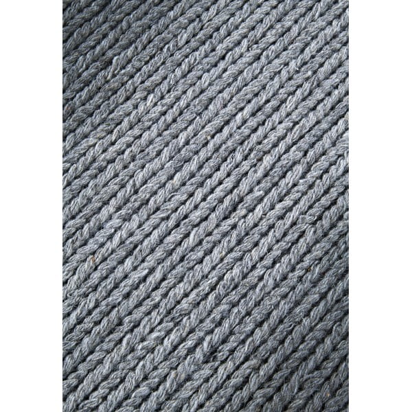 Pelēks ar rokām darināts vilnas celiņa paklājs 80x200 cm Francois – Villeroy&Boch-image-4