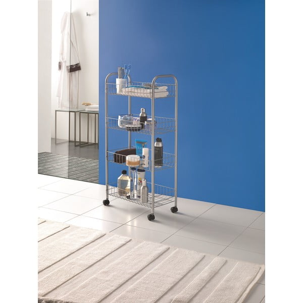 Pārvietojams metāla plaukts sudraba krāsā 41x84 cm Ascona – Metaltex-image-2