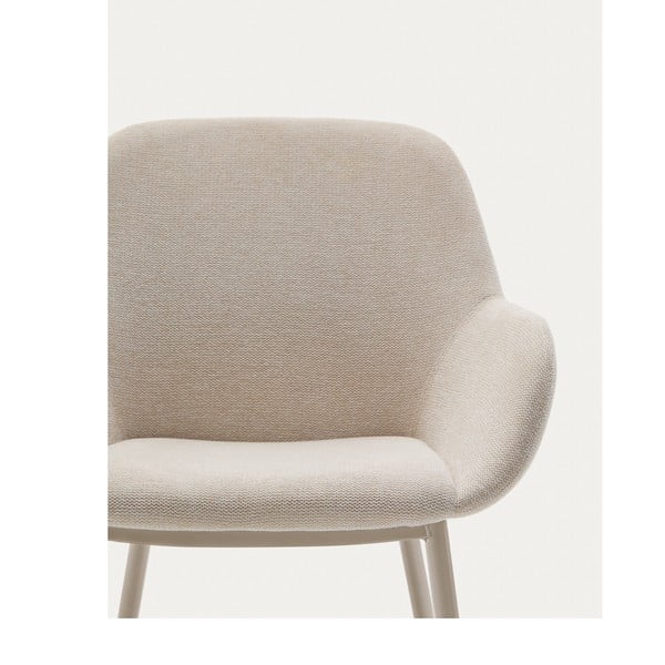 Krēmkrāsas polsterēts ēdamistabas krēsls Konna – Kave Home-image-1