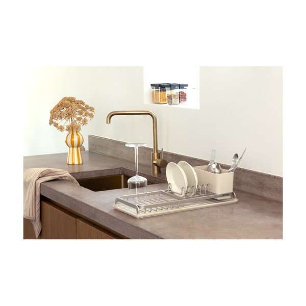 Bēšs metāla trauku žāvētājs 46x20 cm – Brabantia-image-1