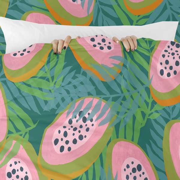 Zaļš/rozā vienguļamais segas pārvalks 140x200 cm Papaya – Aware-image-4