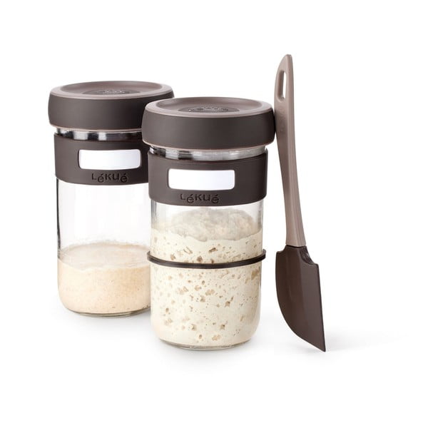 Mīklas ierauga komplekts ar lāpstiņu (2 gab.) 700 ml – Lékué