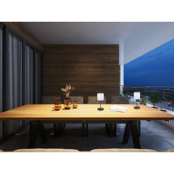 Melnbalta LED galda lampa ar regulējamu spilgtumu (augstums 34,5 cm) Riva – Fischer & Honsel-image-1