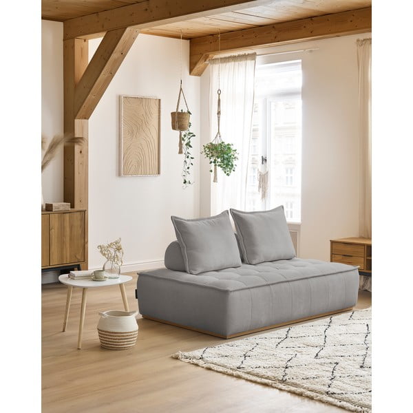 Gaiši pelēks dīvāns no šenila auduma 175 cm Elisa – Bobochic Paris-image-1