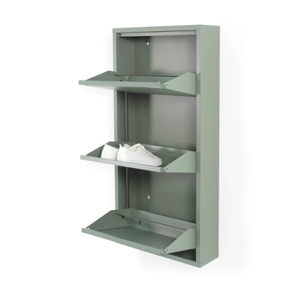Dūmakaini zaļš metāla atverams apavu plaukts 50x103x15 cm Billy – Spinder Design-image-2