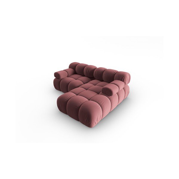 Rozā samta stūra dīvāns (ar labo stūri) Bellis – Micadoni Home-image-4