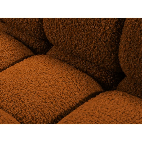 Oranža modulārā dīvāna daļa no buklē auduma (ar labo stūri) Bellis – Micadoni Home-image-1