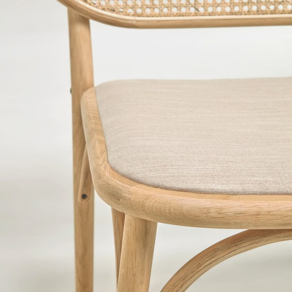 Bēšs/dabīga toņa austs atpūtas krēsls no austām niedrēm Doriane – Kave Home-image-4