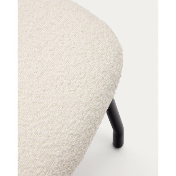 Krēmkrāsas pufs no buklē auduma Belina – Kave Home-image-3